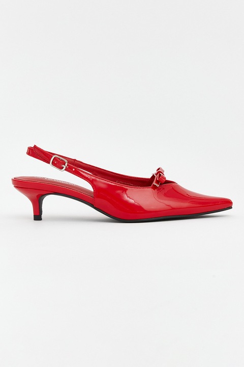 LC WAIKIKI, Pantofi slingback din piele ecologica cu toc kitten, Rosu