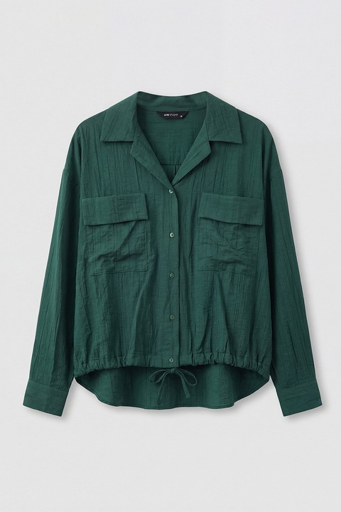 LC WAIKIKI, Camasa cu buzunare cu clapa, Verde inchis