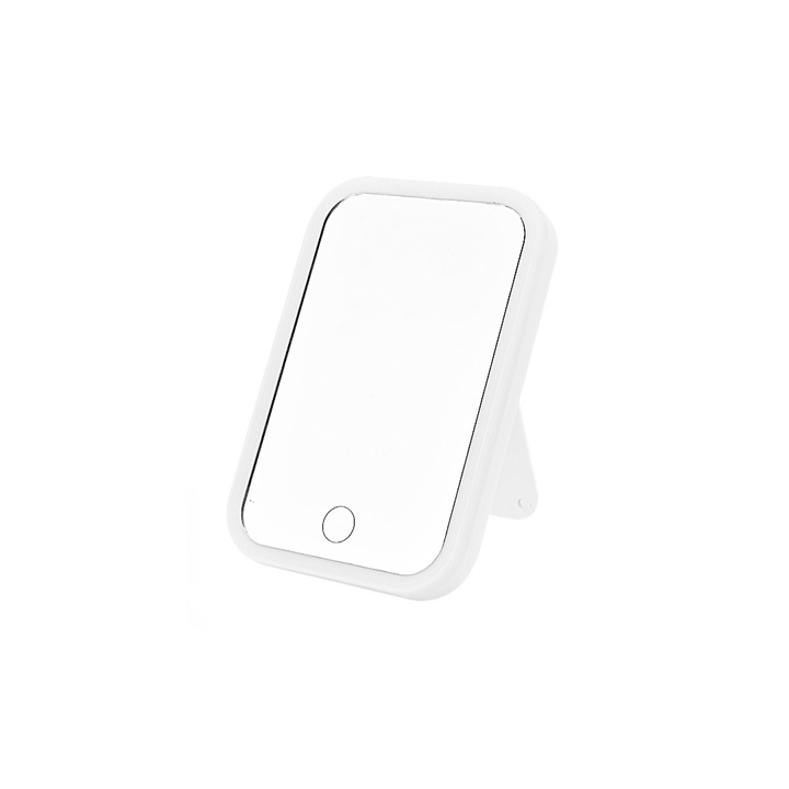 Kozmetikai tükör, Ultrixe, 2000 mAh, 3 Világítási Mód, Folyamatos Fényerősség Szabályozás, Hosszú Üzemidő, Érintőgomb, USB Port, Fehér