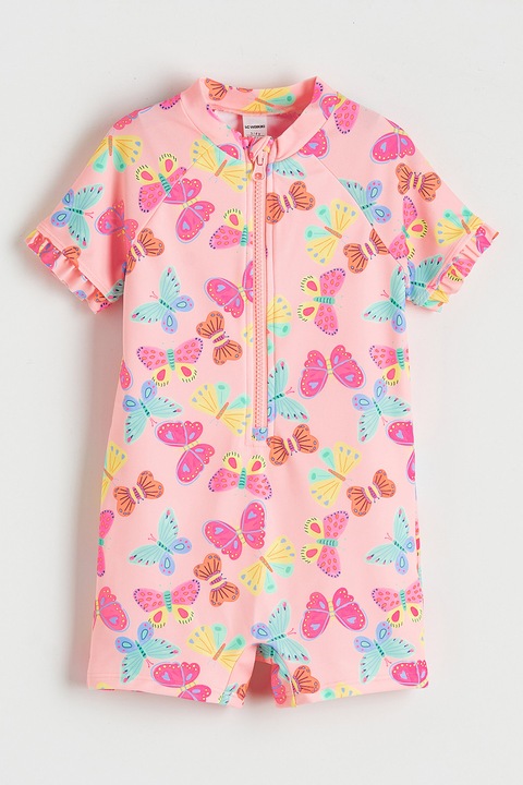 LC WAIKIKI, Costum de baie cu aspect lucios, Galben/Roz