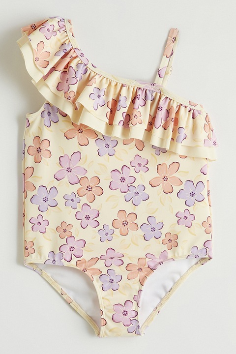 LC WAIKIKI, Costum de baie intreg cu imprimeu floral, Galben pal/Lila