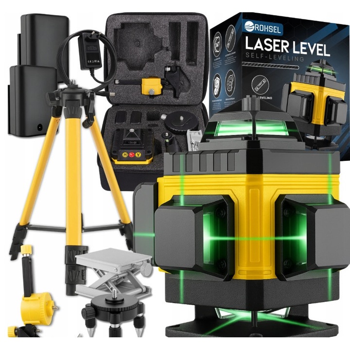 Nivela laser 4D ROHSEL, 16 linii, set cu stativ