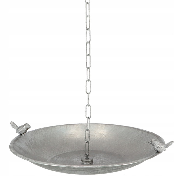 Улук за дъждовна вода с къщичка за птици, Esschert Design, метал, сребрист, 3м