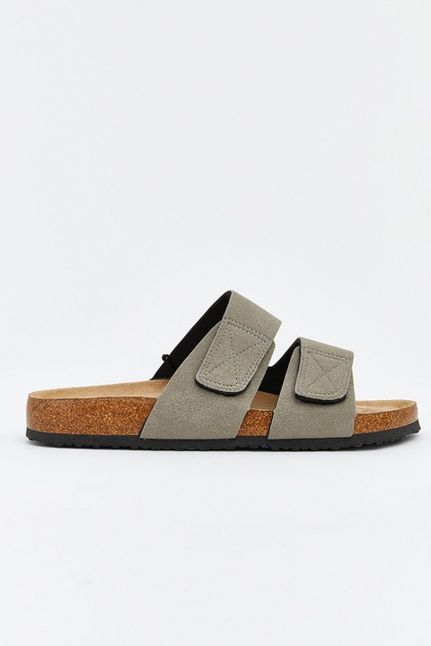 LC WAIKIKI, Papuci din material textil cu velcro, Kaki, 45