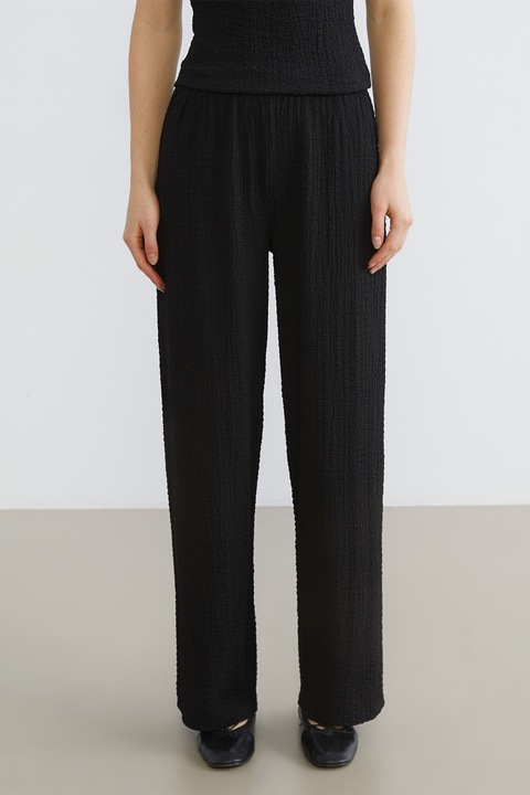 LC WAIKIKI, Pantaloni relaxed fit texturati, Negru