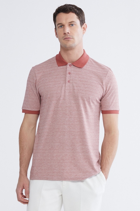 LC WAIKIKI, Tricou polo din material pique, Caramiziu