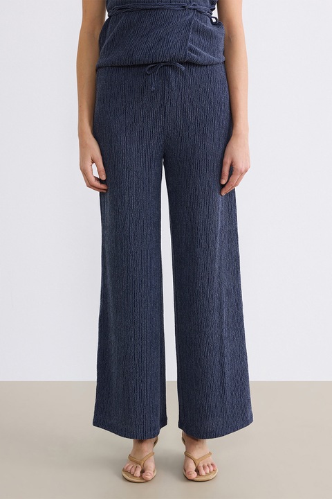 LC WAIKIKI, Pantaloni texturati cu croiala ampla, Albastru ultramarin