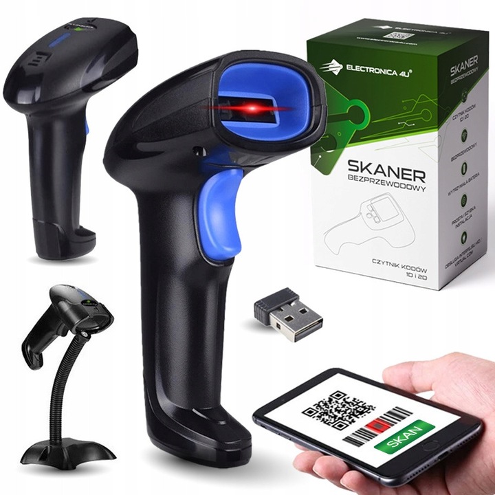 YHD-1100DB vonalkódolvasó, Bluetooth, 1D 2D, 1800mAh, USB