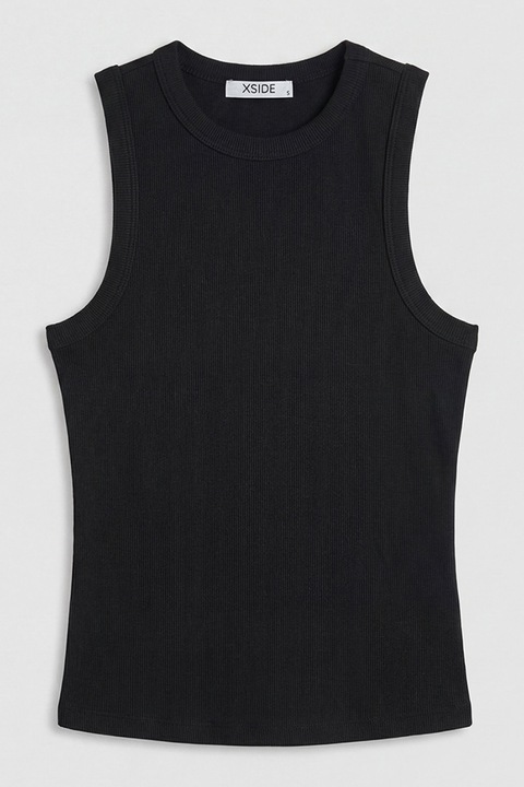 LC WAIKIKI, Top striat din amestec de bumbac, Negru