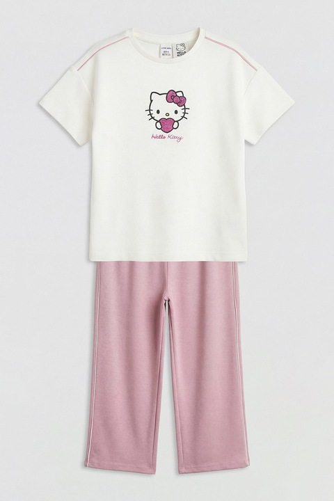 LC WAIKIKI, Trening lung cu imprimeu cu Hello Kitty, Roz aprins/Alb optic/Roz prafuit
