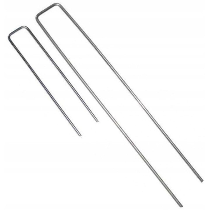 Cleme metalice in forma de U, pentru fixarea matelor de acoperire, 15cm, set 250 bucati