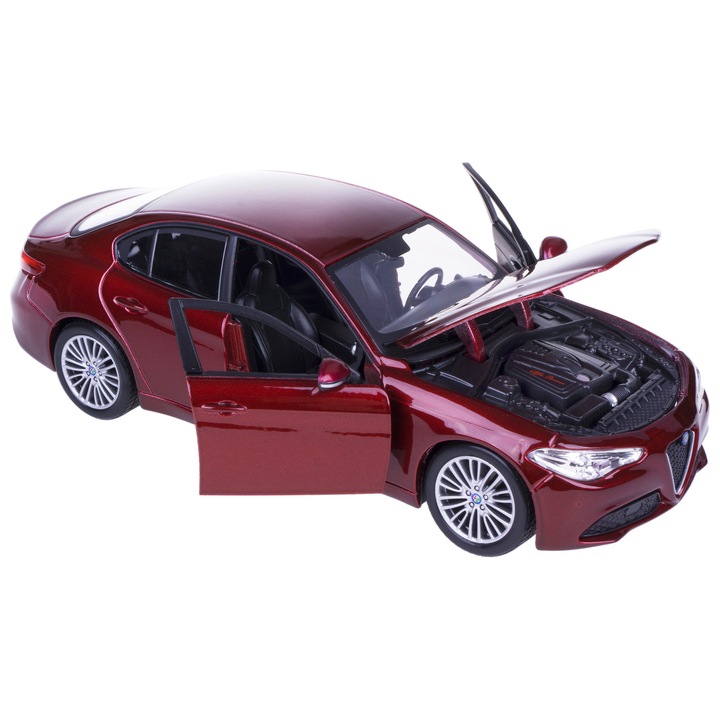 ALFA ROMEO GIULIA BBURAGO 1:24 modellautó, bordó, 19x8.7x6cm