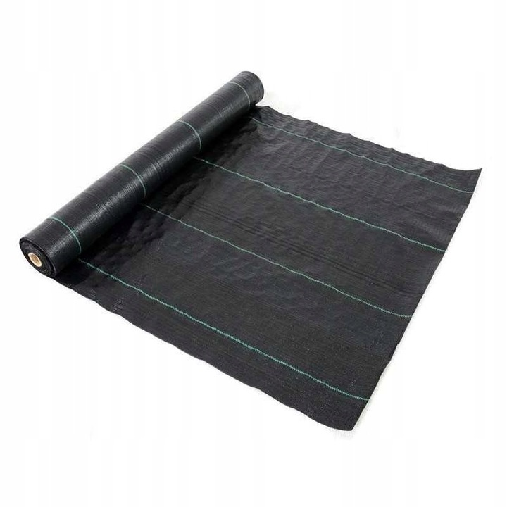 Polipropilén talajtakaró fólia, 0,5 m, 100 m hosszú, UV-stabilizált, fekete