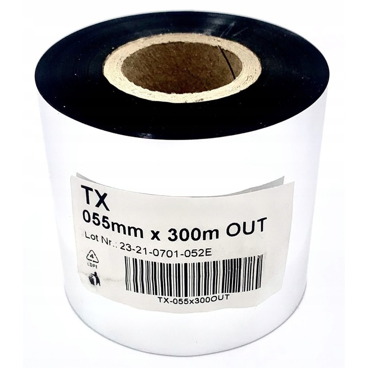 Fólia nyomtatókhoz, 55mm x 300m, mosószerálló, PE és PP címkékhez