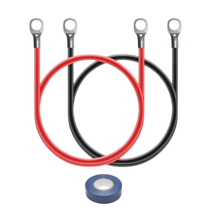 Cablu de alimentare 6mm rosu/negru cu papuci M8, lungime 2x0.6m