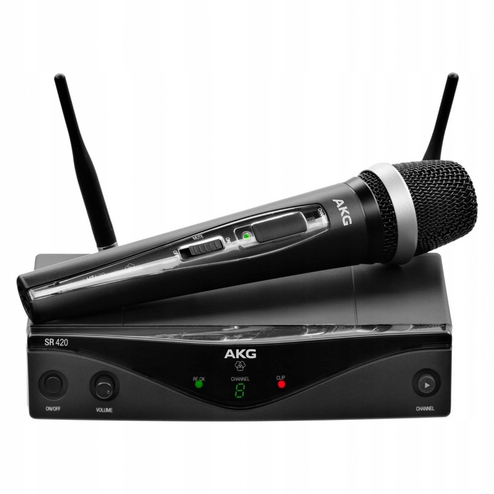 AKG WMS420 Vocal Set vezeték nélküli mikrofonrendszer, 1 kézi mikrofon, 2 antenna, 30m, 150x44x200mm