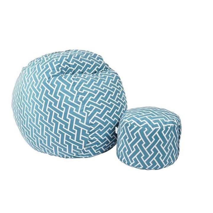Matusalem fotel szett ottománnal (lábtartó) Pufrelax, textil anyag - Zippity Turquoise
