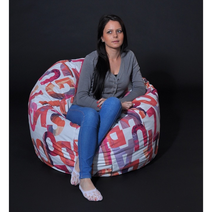 Matusalem Pufrelax fotel, textil anyag - Scarlet Letters