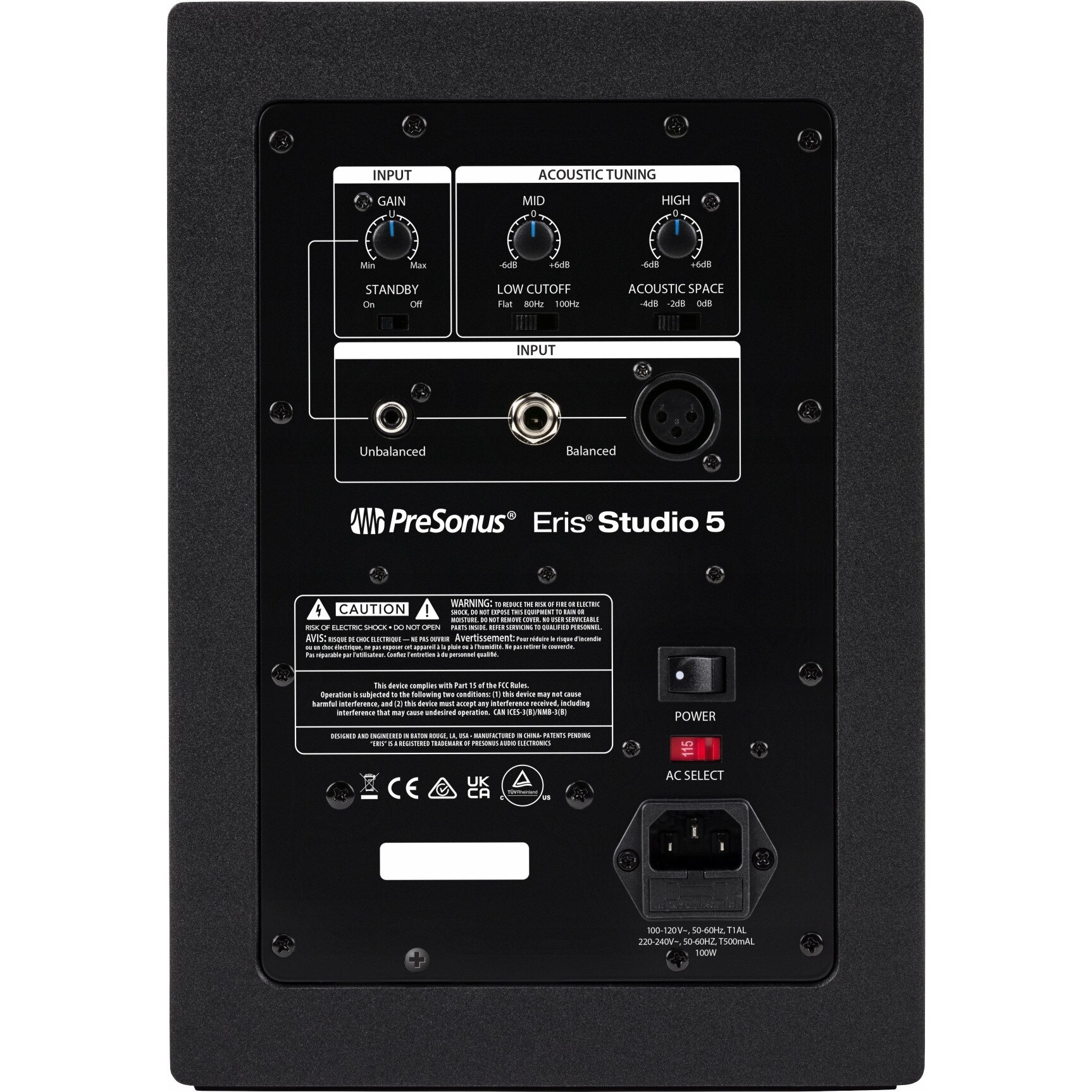 Boxe active PreSonus Eris Studio 5, 5,25 inch, 80W, frecventa 48Hz-20kHz, culoare neagra, dimensiuni 291,5x203,2x223mm