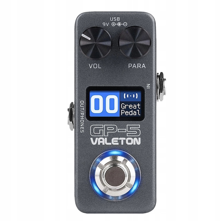 Valeton GP-5 hangprocesszor, multieffekt, 198 effekt, 100 preset, fém, 132x75x29mm