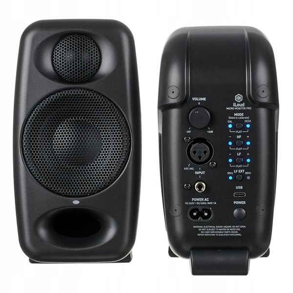 Set 2 monitoare active IK Multimedia iLoud Micro Monitor PRO, bi-amp 50 W RMS, calibrare digitala automata compatibila cu X-Monitor, Negru