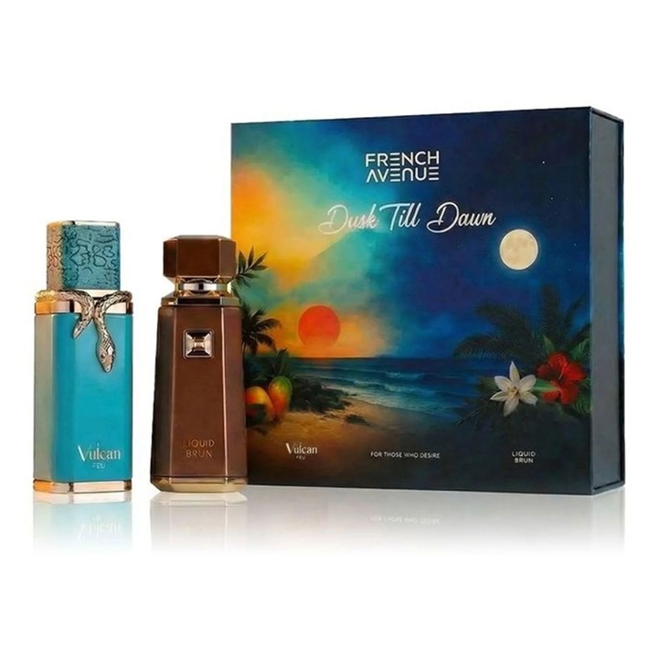 French Avenue Dusk Till Dawn parfüm ajándékszett, unisex, 200ml, Vulcan Feu & Liquid Brun