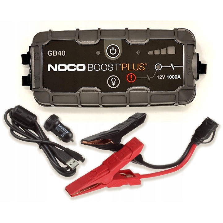 Starter auto portabil NOCO Boost Plus GB40, 1000A, IP65, 12V, set complet