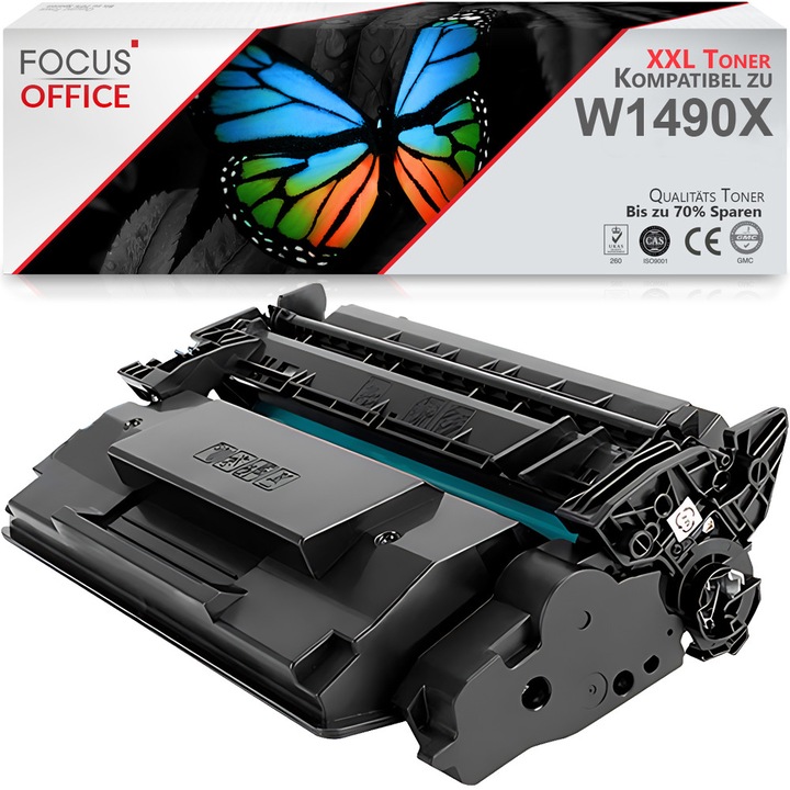 Toner Premium XL Focus Office W1490X, Black, 9500 pagini, compatibil cu imprimante HP