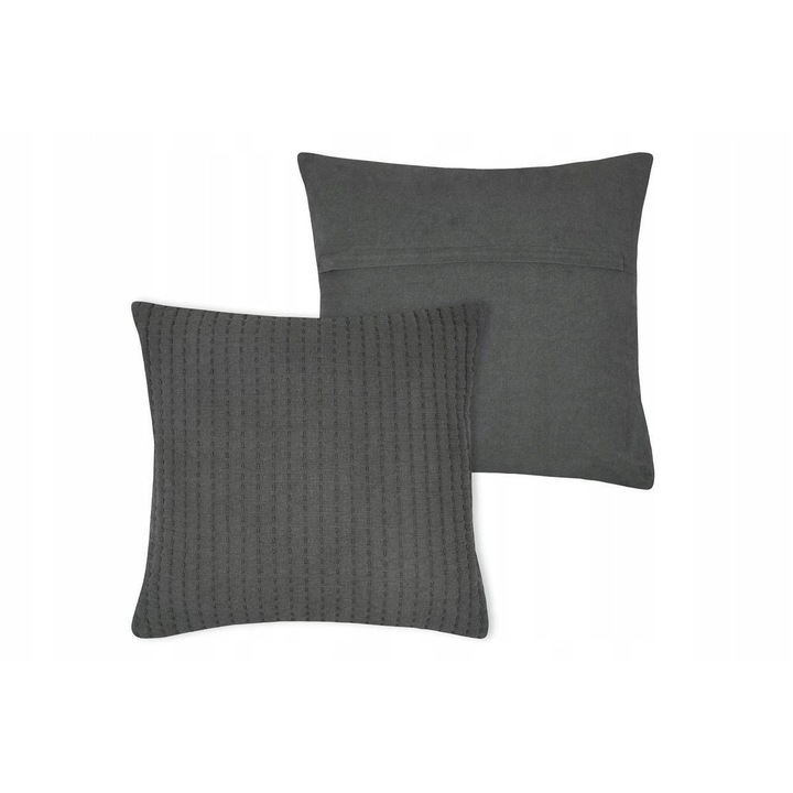 Perna decorativa TINA, 45x45cm, antracit, 100% bumbac, umplutura din poliester