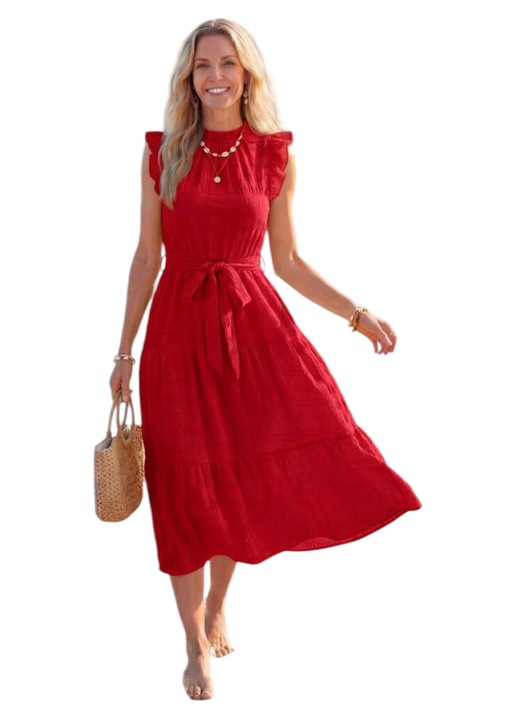 Rochie dama, rosie, de vara, masura M