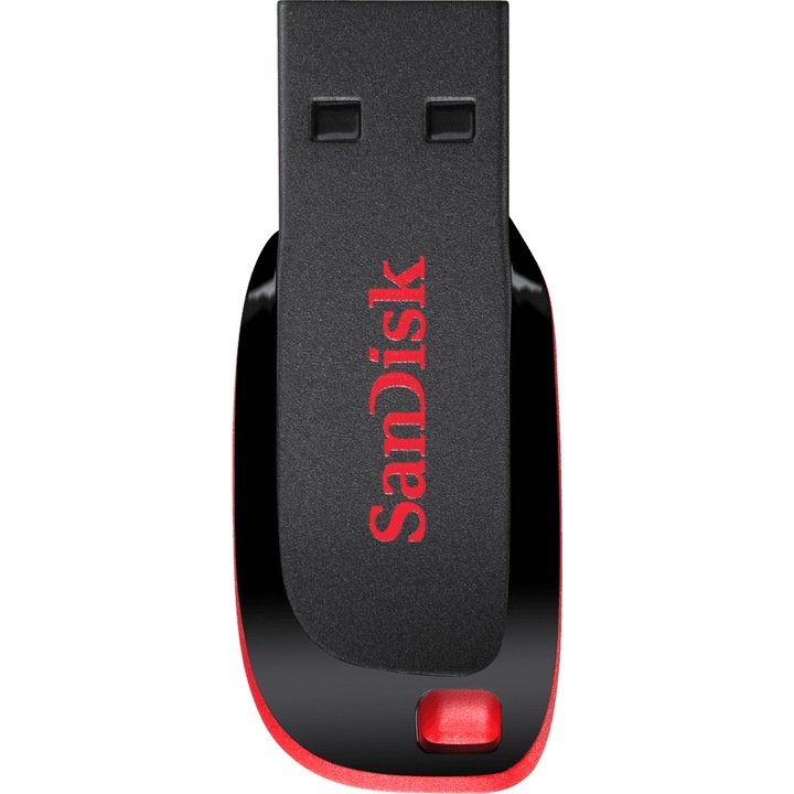 SanDisk Cruzer Blade USB Memória, 128GB, USB 2.0, Fekete/Piros