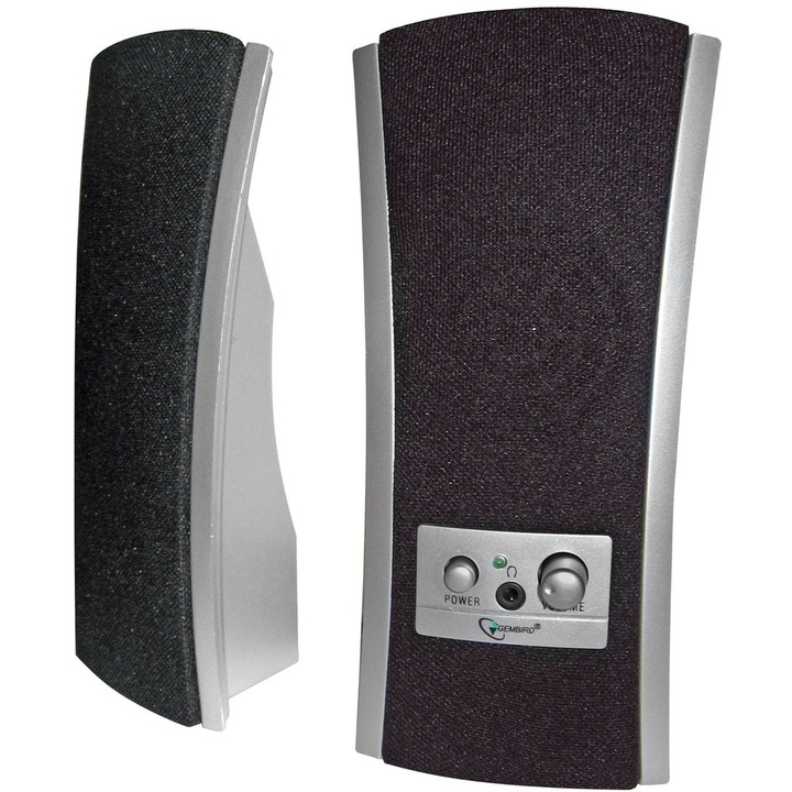 Boxe 2.0 Gembird SPK301, Argintiu/Negru