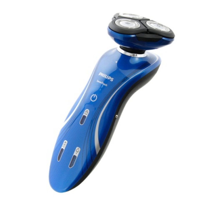 Aparat de ras Philips RQ1150/16, acumulator, 1 accesoriu, 3 capete, trimmer, albastru