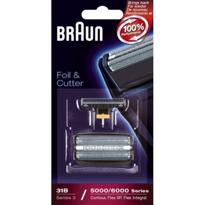 Резервни ножчета за апарат за бръснене Braun 31B, за 360/370/390