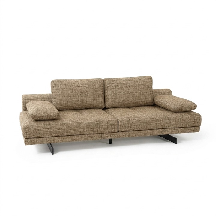 Canapea modulara extensibila premium Palermo, cu mecanism reglabil pentru sezut si brate, 240 × 105 × 80 cm, bej
