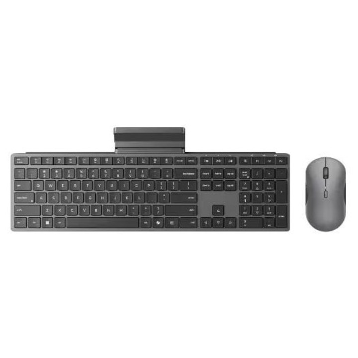 Set Tastatura si Mouse Wireless Lenovo 700 Modern Combo, Bluetooth 5.3/2, 4GHz, Layout US EN Gri