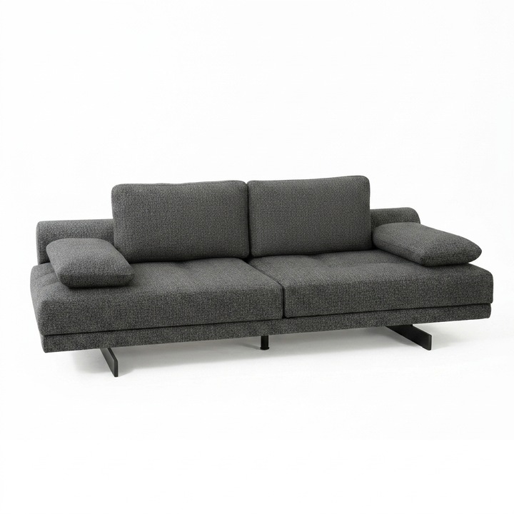 Canapea modulara extensibila premium Oscar, cu mecanism reglabil pentru sezut si brate, 240 × 105 × 80 cm, neagra