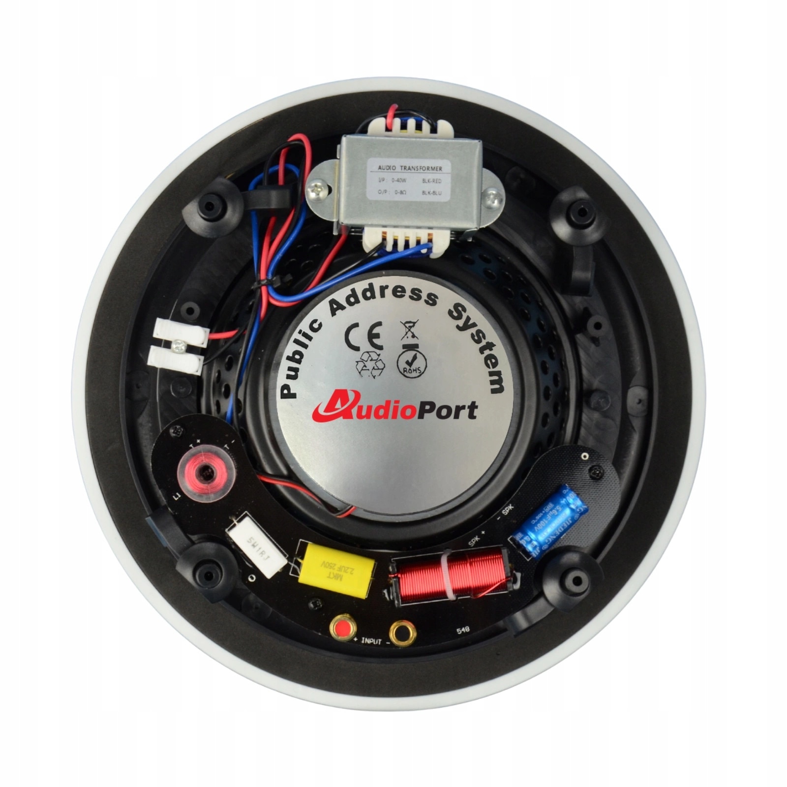 Difuzor de plafon Audioport FXAV4517A, 6,5'', 30W, linie 100V / 8Ω, alb