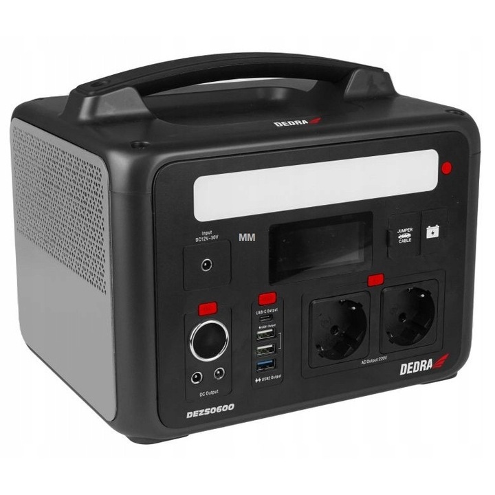 Dedra DEZS0600 tápegység, 600W, 640Wh, szoláris töltés, 230V, komplett készlet