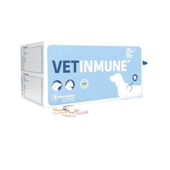 Supliment nutritiv pentru sistemul imunitar la caini si pisici VETINMUNE, 120 tablete