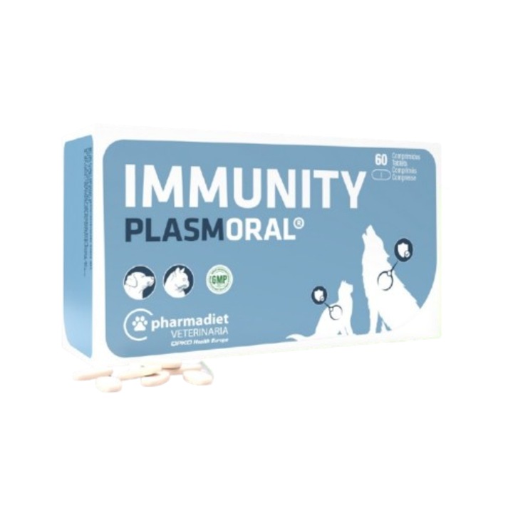 Supliment nutritiv pentru sistemul imunitar la caini si pisici PLASMORAL IMMUNITY, 60 tablete