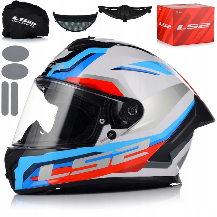 Casca Moto, LS2 Rapid III, Alb/albastru, Integrala, Full Face, Protectie UV, ABS, ECE 22.06, S 55-56 cm