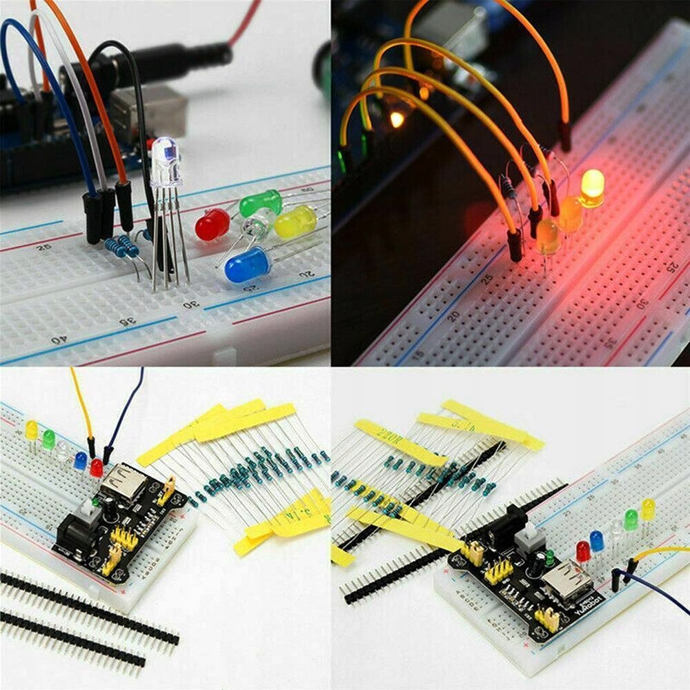 Set 830 componente electronice pentru Arduino, HHM, inclusiv placa de ...