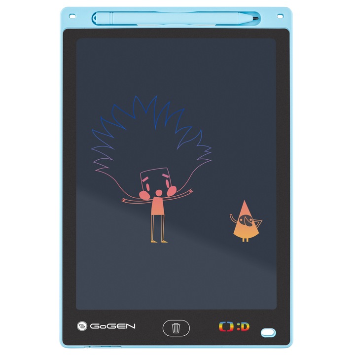 Tableta de desen GoGEN, LCD 10", albastru, subțire, ușoară
