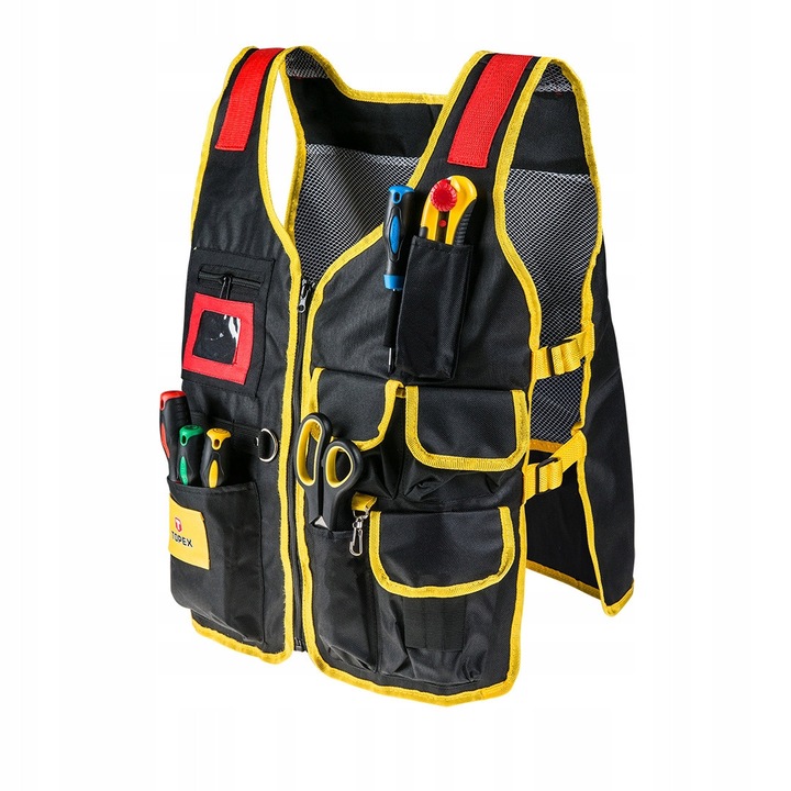 Vesta de lucru TOPEX, pentru instalatori, 7 buzunare, latime reglabila, material aerisit, Universal