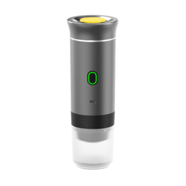 Mica masina de cafea incalzita, espressor portabil, 3 in 1 pentru cafea macinata si capsule de cafea (toate dimensiunile), gri metalic, 20 Bar