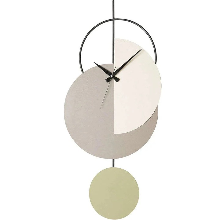 Karll Re-Bloom dekoratív falióra, fém, többszínű, 31x68cm, csendes mechanizmus