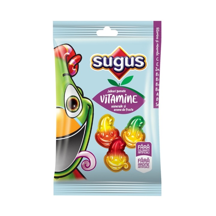 Sugus JellyMania zselécukorka, vitaminok és ásványi anyagok, gyümölcsízű, 75g