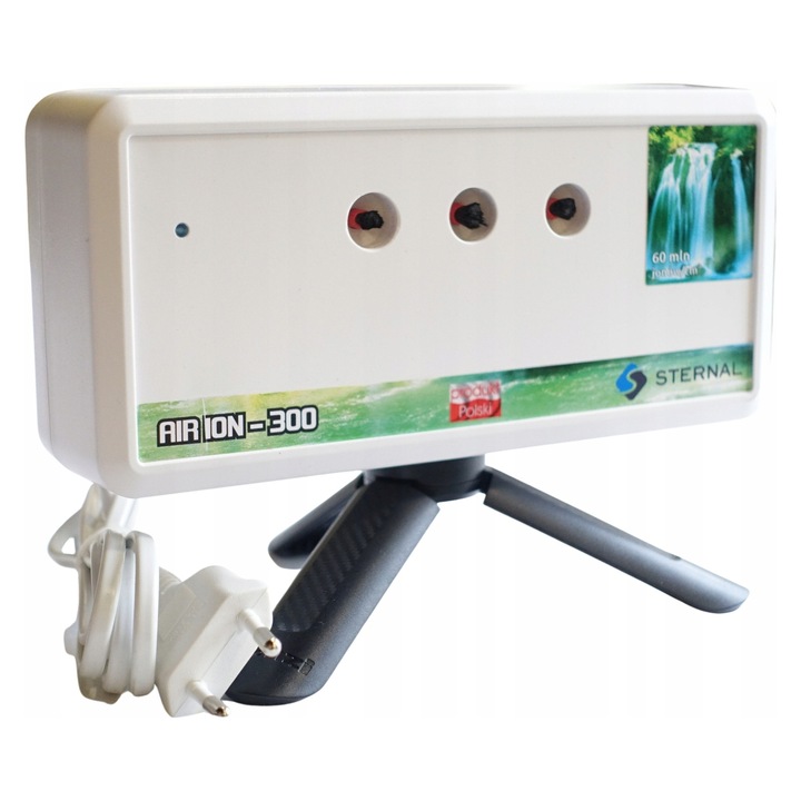 AIR ION 300 ionizátor, fehér, 60 millió negatív ion/cm3, méretek 185x90x50mm, állvánnyal együtt
