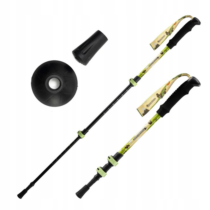 Qunature túrabot szett, 2 darab, 51-100cm, zöld-sárga